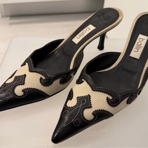 Ballin Western Style Kitten Heel Mules